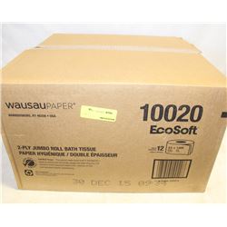 BOX OF WAUSAU 2 PLY JUMBO ROLL BATH TISSUE