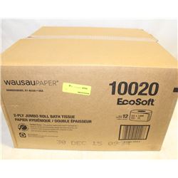 BOX OF WAUSAU 2 PLY JUMBO ROLL BATH TISSUE