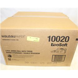BOX OF WAUSAU 2 PLY JUMBO ROLL BATH TISSUE
