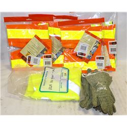FLAT OF HI-VIS TRAFFIC SASH BELTS, HI-VIS T-SHIRT