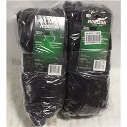 2 BUNDLES OF HORIZON BROWN COTTON-KNIT GLOVES