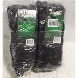 2 BUNDLES OF HORIZON BROWN COTTON-KNIT GLOVES