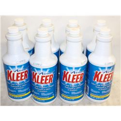 8 BOTTLES OF AVMOR KLEER GLASS & WINDOW CLEANER