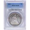 Image 1 : 1842 $1 Seated Liberty Silver Dollar Coin PCGS AU50