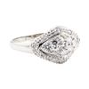 Image 1 : 18KT White Gold 0.50 ctw Diamond Cluster Ring