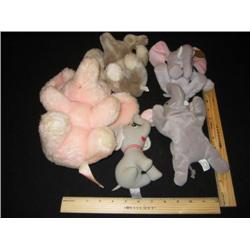 Here we have a small herd of 5 elephants, all soft and lovable. Included in the lot is a Coke Cola c