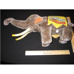 A King Tusk (one of a kind) stuffed elephant.