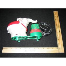 This is an elephant bubble making machine. It plugs into AC and after adding soap bubble liquid stan