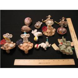 A dozen elephants in this herd. We have to composite seashell elephants, two porcelain seal elephant