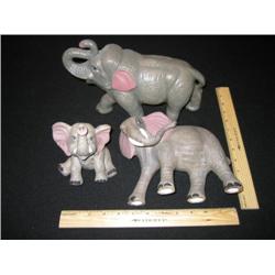 Three elephant family, nice pink inner-ears, great detail, ceramic (very large).