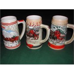 Anheuser-Busch "A", "B", "C" Series - Three Beer Steins