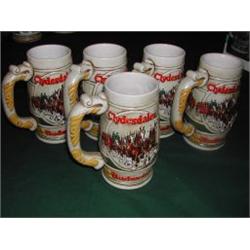 Five Clydesdales -Budweiser Mugs