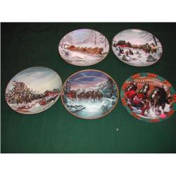  Five Anheuser - Busch, 8" Holiday Collector Plates