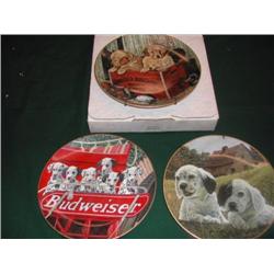 Four Budweiser "Mans Best Friends" Collector Plates