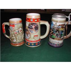 Three Budweiser Olympic Steins 