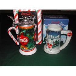 Two Coca-Cola Collection Steins