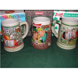 Three Anheuser-Busch St. Patrick's Day Steins