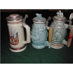 Three Avon Collectible Steins