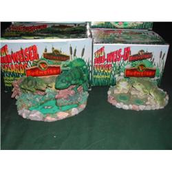 Five Budweiser Lizards and Frogs Figurines