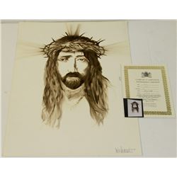 251) "CHRIST" WILLIAM VERDULT OIL ON ARTIST PAPER