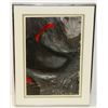 Image 1 : 151) ABSTRACT BLOODIED CAVE PRINT. 54.5X40.5