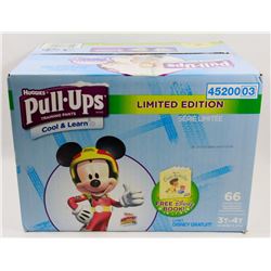 CASE OF 66 HUGGIES PULL UPS COOL & LEARN DIAPERS