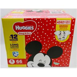 CASE OF 66 HUGGIES SNUG & DRY DIAPERS SIZE 6