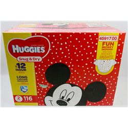 CASE OF 116 HUGGIES SNUG & DRY DIAPERS SIZE 2