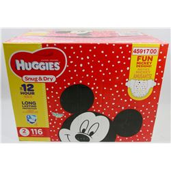 CASE OF 116 HUGGIES SNUG & DRY DIAPERS SIZE 2