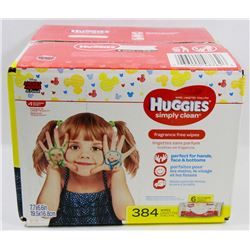 CASE OF HUGGIES SIMPLY CLEAN FRAGRANCE FREE WIPES