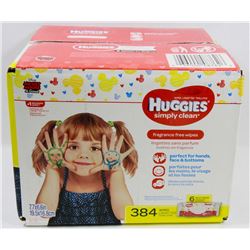 CASE OF HUGGIES SIMPLY CLEAN FRAGRANCE FREE WIPES