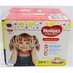 CASE OF HUGGIES SIMPLY CLEAN FRAGRANCE FREE WIPES