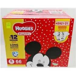 CASE OF 66 HUGGIES SNUG & DRY DIAPERS SIZE 6