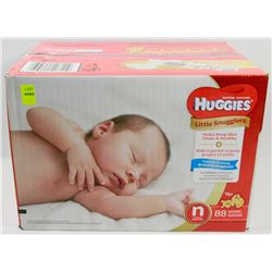CASE OF 88 HUGGIES LITTLE SNUGGLERS DIAPERS SIZE N