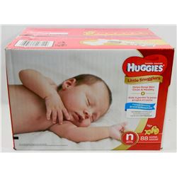 CASE OF 88 HUGGIES LITTLE SNUGGLERS DIAPERS SIZE N