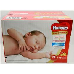 CASE OF 88 HUGGIES LITTLE SNUGGLERS DIAPERS SIZE N