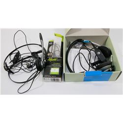 BAG OF ASSORTED HEADPHONES AND HEADSETS