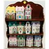 WALL HANGING W/11 AVON MINI HOUSE CANISTERS