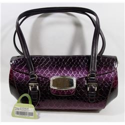 PURPLE SNAKESKIN STYLE PURSE