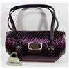 PURPLE SNAKESKIN STYLE PURSE