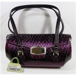 PURPLE SNAKESKIN STYLE PURSE