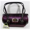 PURPLE SNAKESKIN STYLE PURSE