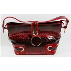 RED SNAKESKIN STYLE PURSE