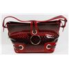 RED SNAKESKIN STYLE PURSE