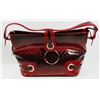 RED SNAKESKIN STYLE PURSE