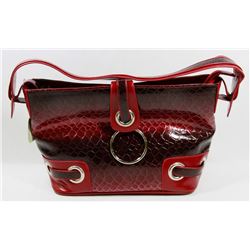 RED SNAKESKIN STYLE PURSE
