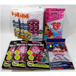 BUNDLE OF LICENSED BRAND STICKER TREAT BOXES