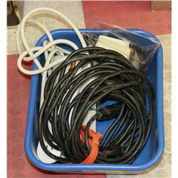 BOX OF ELECTRICAL CORDS