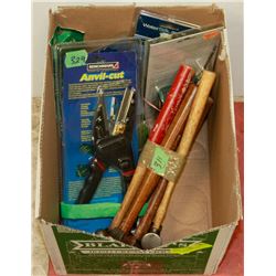 BOX OF ASSORTED TOOLS