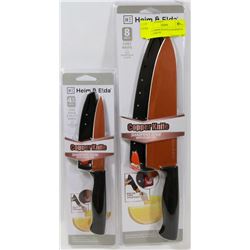 NEW COPPER HEIM & ELDA KNIVES INCL. CHEF 8”